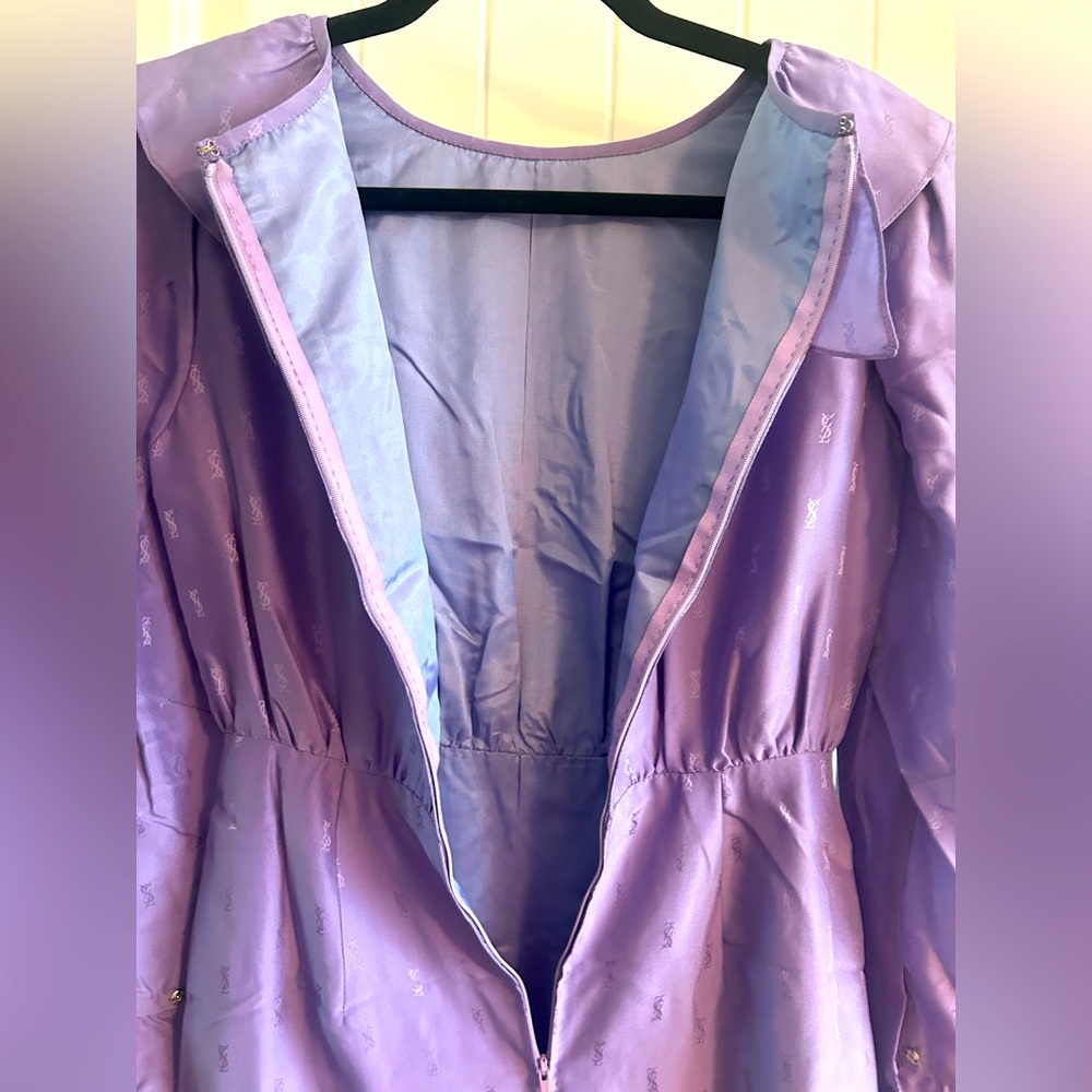 Vintage YSL Yves Saint Laurent Silk Dress w/ Removable Wrap Skirt, EUC - Picture 11 of 14